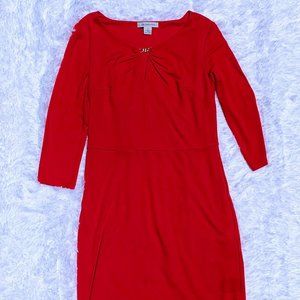 Liz Claiborne Red Dress Midi Size M